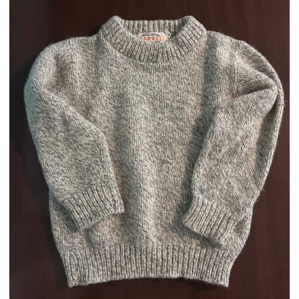 Barrel Kids Unisex Sz 4 Wool Long Sleeve Crew neck Sweater Vintage Made in USA